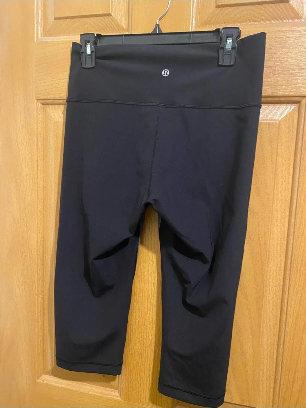 lululemon athletica Gray and Black Cropped Leggings